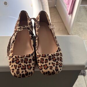 Leopard Print Mary Jane Flats